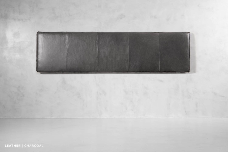 Matlock Grand Leather Headboard - King - Charcoal King Headboards - 1