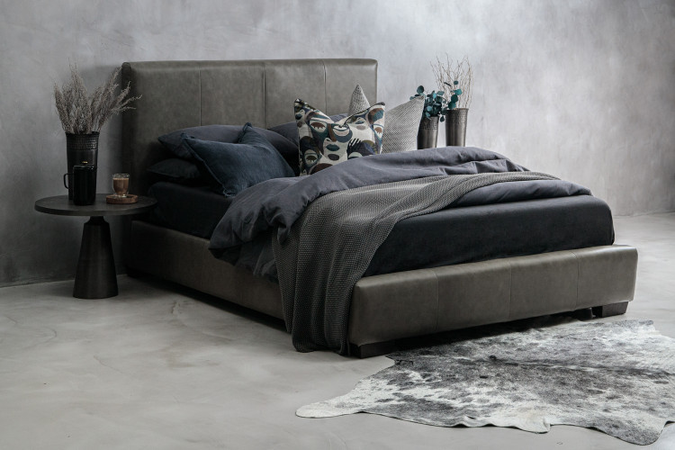 Sienna Leather Bed - Carbon - Queen Beds - 3