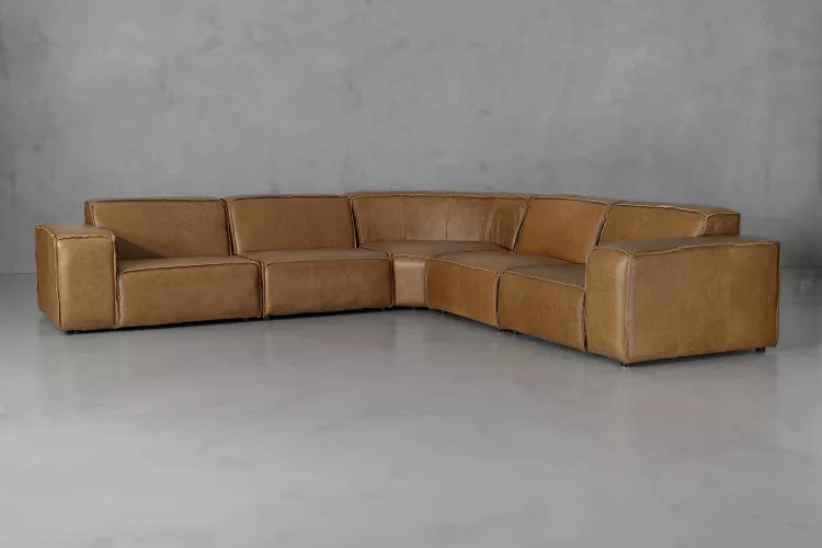 Jagger Leather Modular - Grand Corner Couch Set  - Sahara Modular Couches - 1