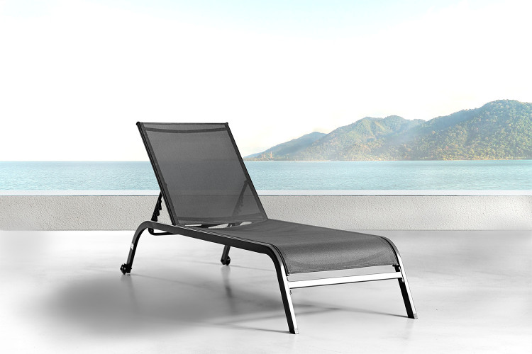 Zaiden Pool Lounger - Charcoal Sun and Pool Loungers - 1