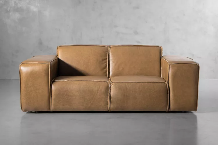 Jagger 2 Seater Leather Couch - Sahara Leather Couches - 1