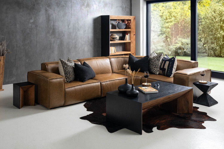 Jagger Leather Modular - Corner Couch Set - Sahara Corner Couches