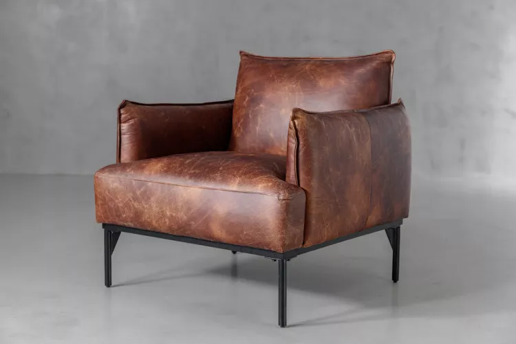 Plymouth Leather Armchair - Mocha Armchairs - 1