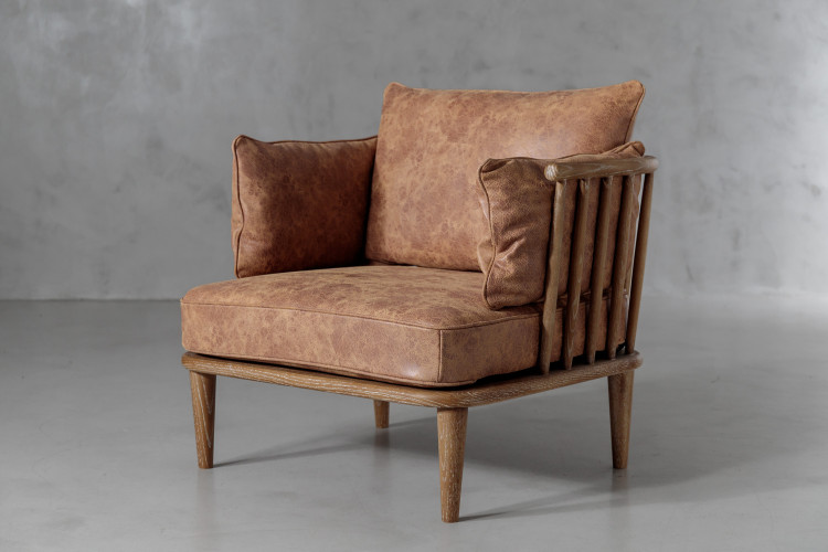 Vesta Leather Armchair - Bourbon Armchairs - 1