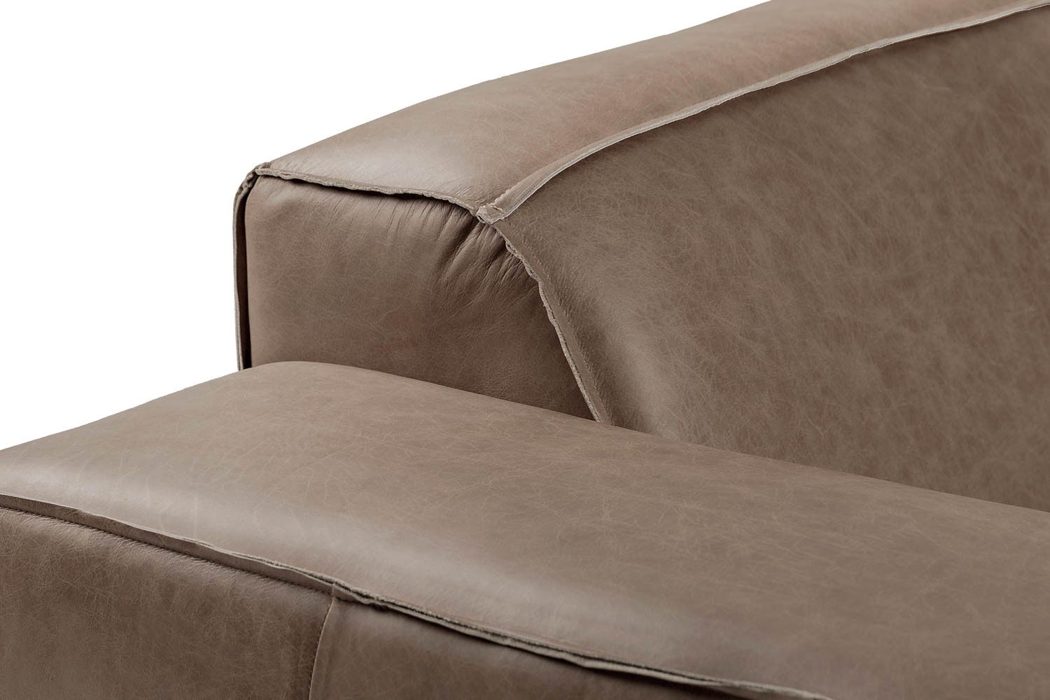 Jagger 2 Seater Leather Couch - Smoke