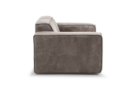 Jagger 2 Seater Leather Couch - Graphite