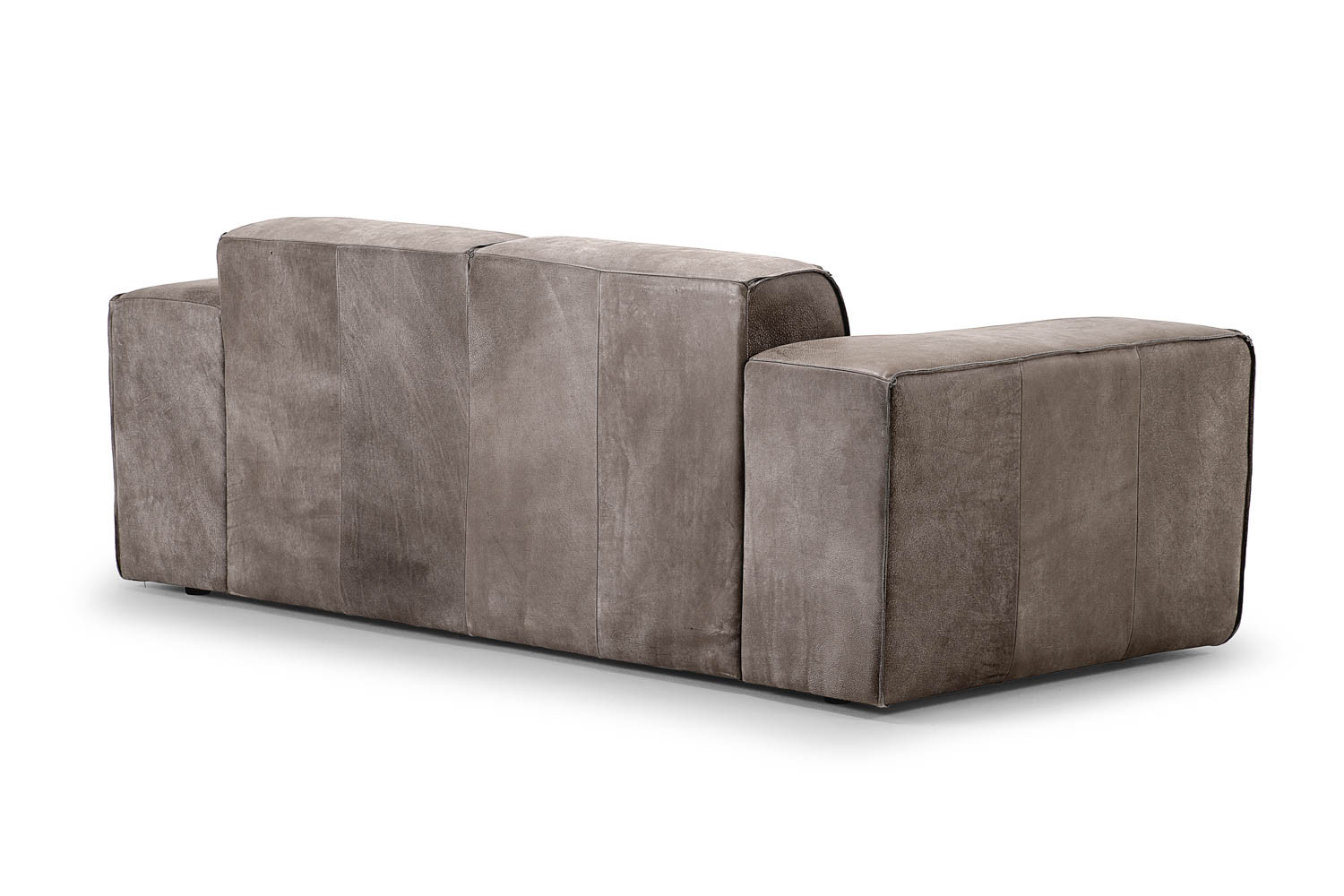Jagger 2 Seater Leather Couch - Graphite