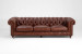 Jefferson Chesterfield 3 Seater Leather Couch - Brown