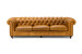 Jefferson Chesterfield 3-Seater Leather Couch - Tan Brown