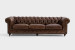 Jefferson Chesterfield 3-Seater Leather Couch - Vintage Brown