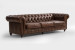 Jefferson Chesterfield 3-Seater Leather Couch - Vintage Brown