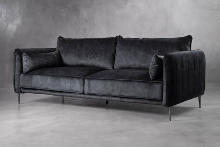 Ottavia 3 Seater Velvet Couch - Aged Mercury | Cielo