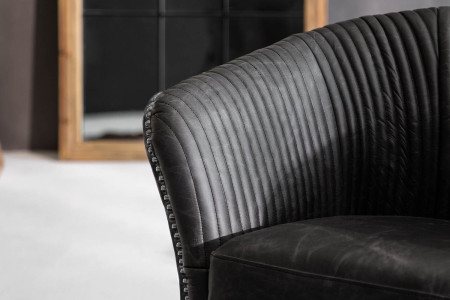 Serena Leather Armchair - Black -