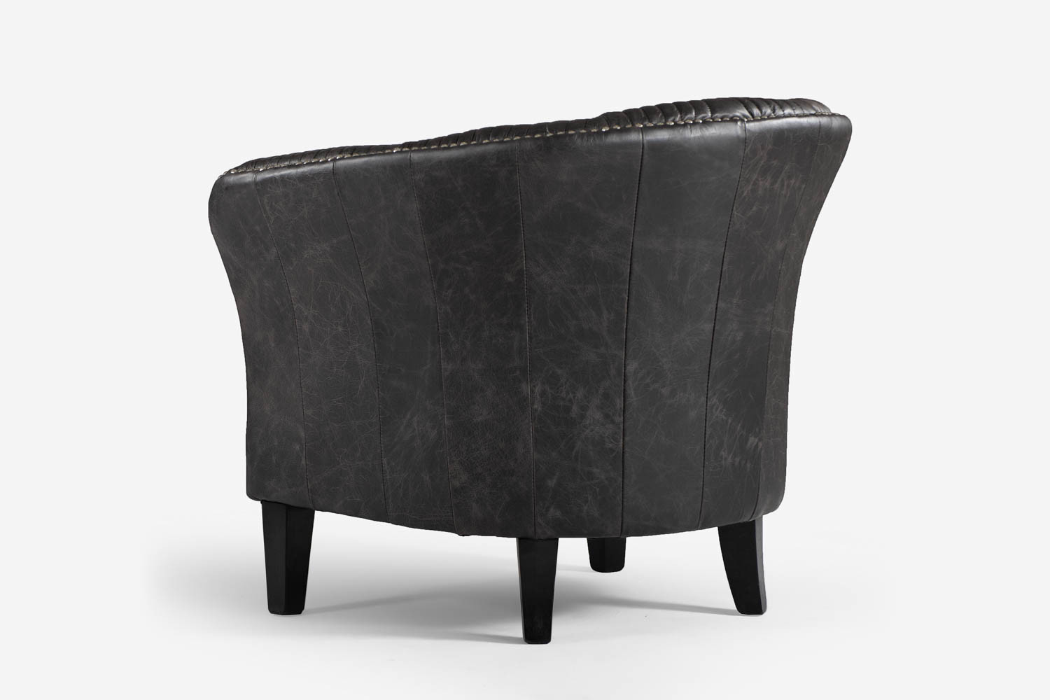Serena Leather Armchair - Black -