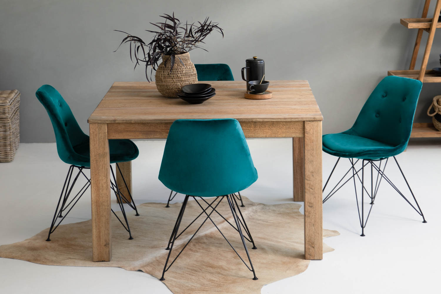 Montreal Enzo Square 4 Seater Dining Set Cielo