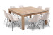 Montreal Square + Enzo  8 Seater Dining Set (1.5m) - Vintage Stone 8 Seater Dining Sets - 8