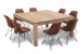 Montreal Square + Enzo 8 Seater Dining Set (1.5m) - Vintage Brown 8 Seater Dining Sets - 7