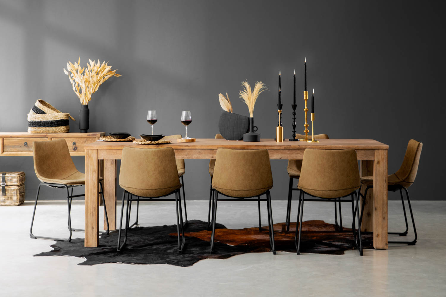 Vancouver Halo 8 Seater Dining Set 2.4m Camel Cielo