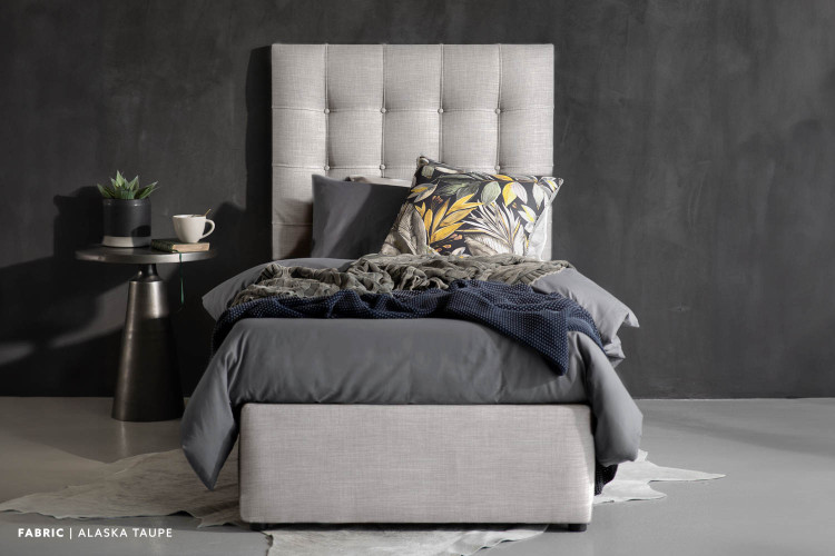 Single Bed - Single Mattress - Alaska Taupe - Ariella Zoey Combo - 