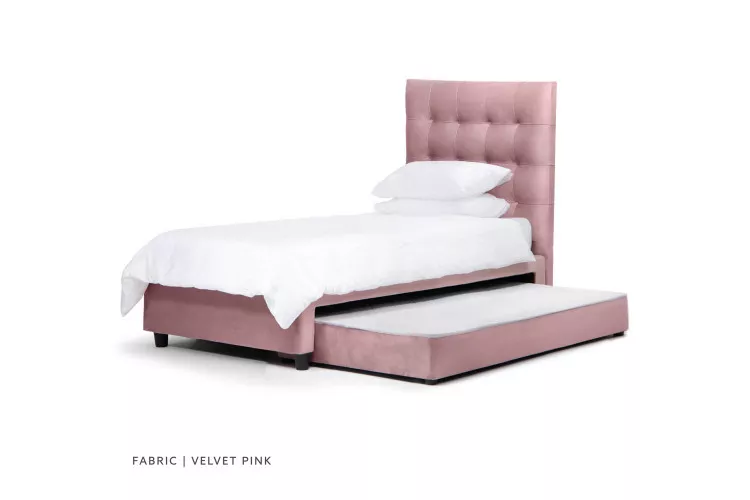 Alexa - 3/4 Dual Function Bed -  Velvet Pink Kids Beds - 1