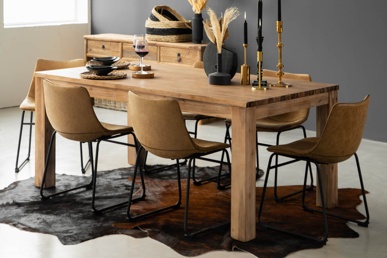 Vancouver Halo Seater Dining Set Camel Cielo