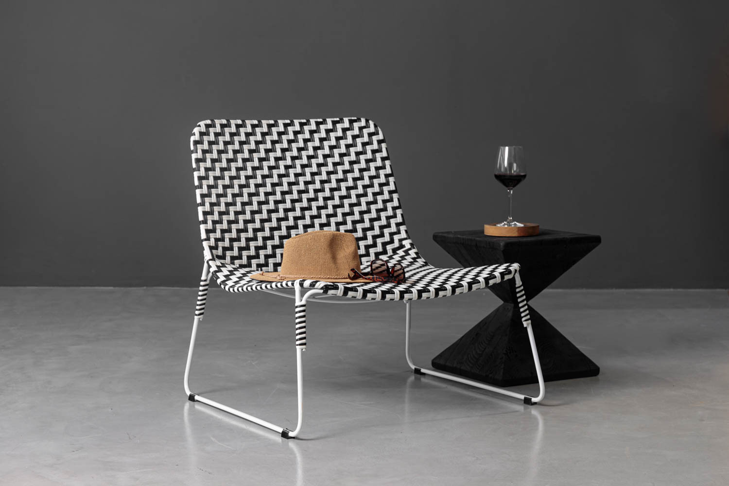 Clifton Chair - Black & White Patio Occasional Chairs - 1