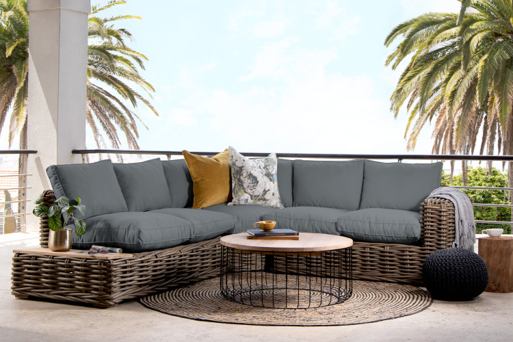 Panama Corner Patio Lounge Set - Slate Patio and Outdoor Lounge Furniture - 1