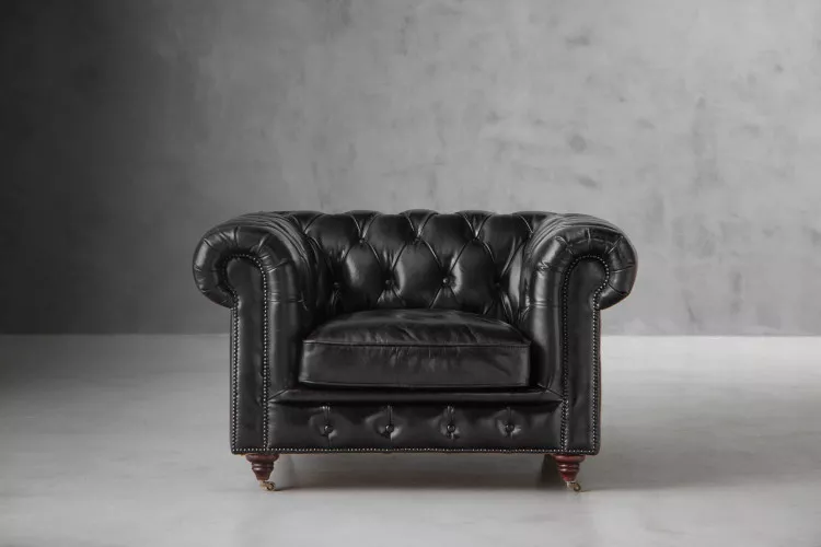 Jefferson Chesterfield Leather Armchair - Burnt Tobacco Armchairs - 1