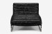 Morello Leather Chaise - Large - Distressed Black Leather Loungers - 7