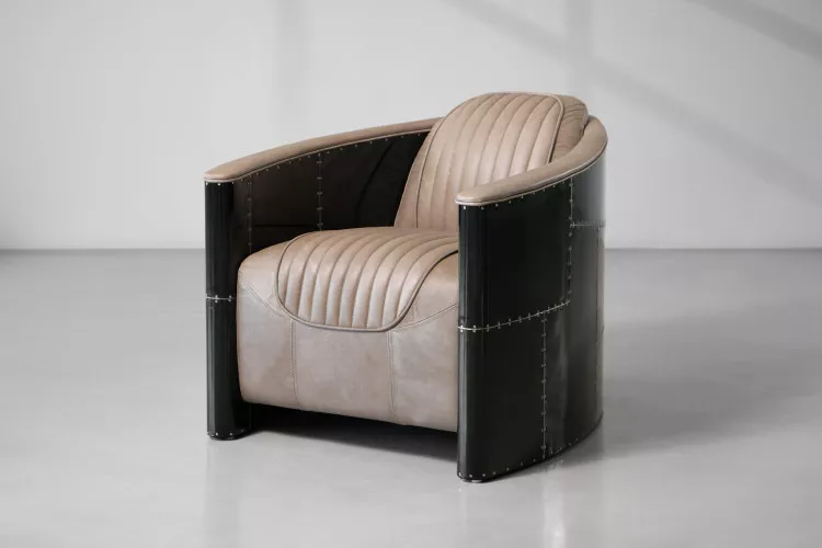 Spitfire Leather Chair - Nighthawk Smoke Armchairs - 1