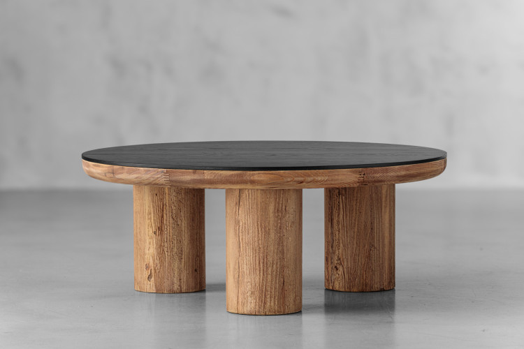 Artemis Round Coffee Table - Natural & Black Coffee Tables - 1