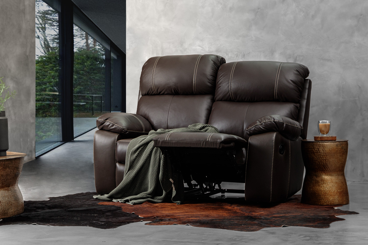 Oscar 2-Seater Leather Recliner - Coco 2 Seater Recliners - 5