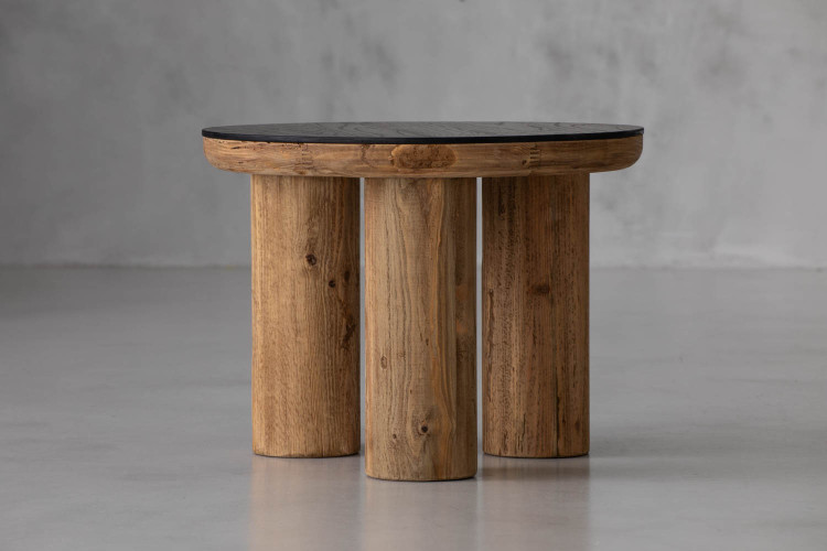 Artemis Round Side Table - Natural & Black Side Tables - 1