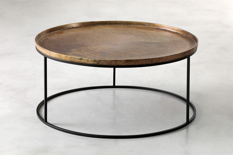 Kora Large Coffee Table - Antique Brass & Black Coffee Tables - 3