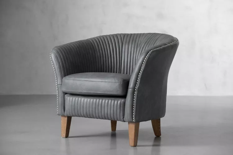 Serena Leather Armchair - Storm Armchairs - 1