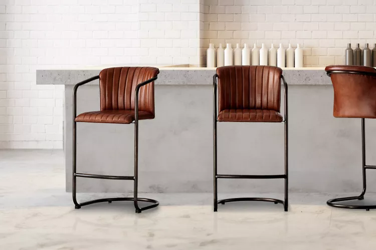 Arizona Leather Tall Bar Chair - Bourbon Bar & Counter Chairs - 1