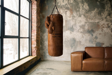 Stallone Leather Boxing Bag & Gloves | Cielo
