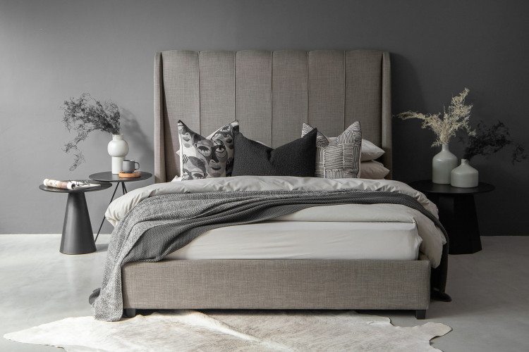Mia Kylan Bed - Queen - Alaska Grey Queen Size Beds - 1