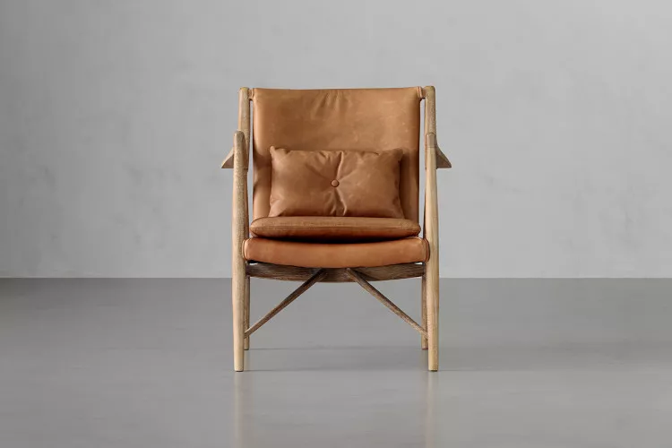 Cordelia Leather Armchair - Desert Tan Armchairs - 1