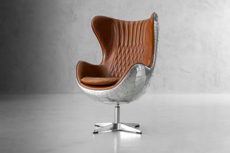 Hawker Leather Egg  Chair - Spitfire Edition Chairs - 1