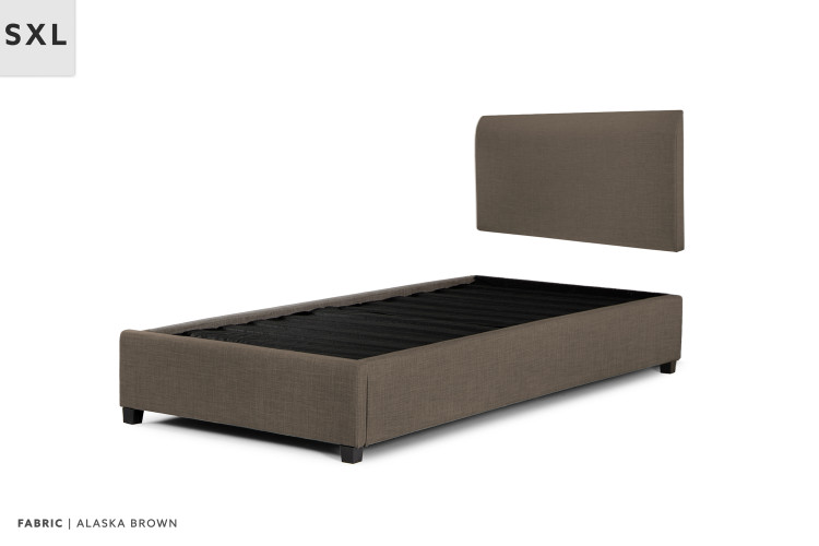 Gemma Kylan Bed - Single XL - Alaska Brown Single Extra Length Beds - 1