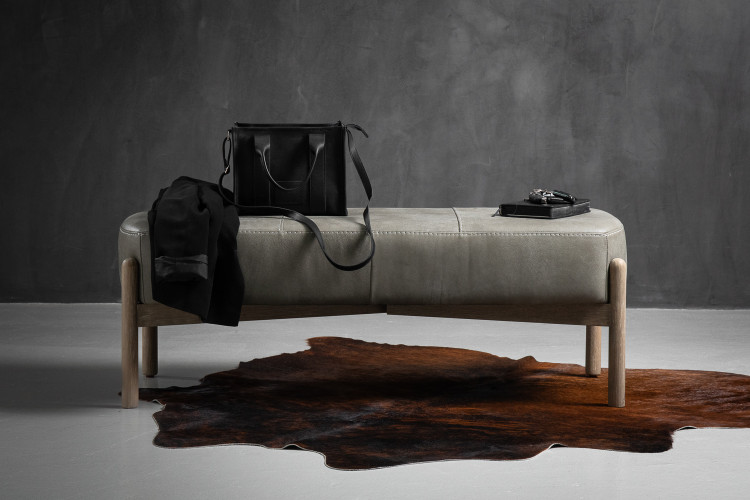 Colmar Leather Bench - Graphite Benches - 2