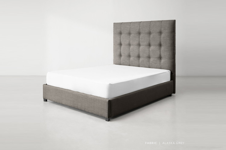 Ariella Kylan Bed - Queen XL - Alaska Grey Queen Extra Length Beds - 1