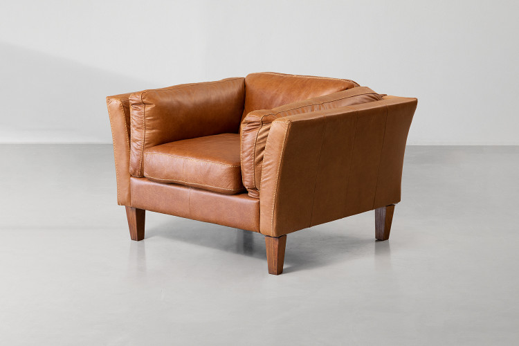 Demo - Granger Armchair-Leather-Vintage Tan Demo Clearance - 1