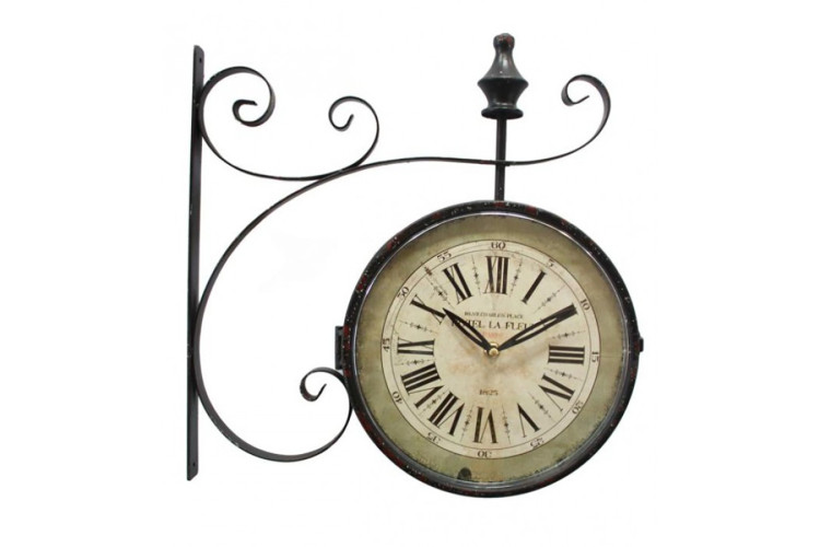 La Fleut Double Sided Iron Wall Clock