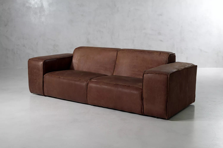 Demo - Jagger 3-Seater Leather Cocuh - Spice Demo Clearance - 1