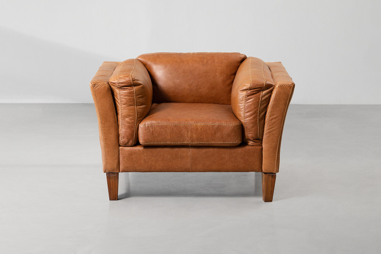 Demo - Granger Armchair-Leather - Vintage Tan Demo Clearance - 1