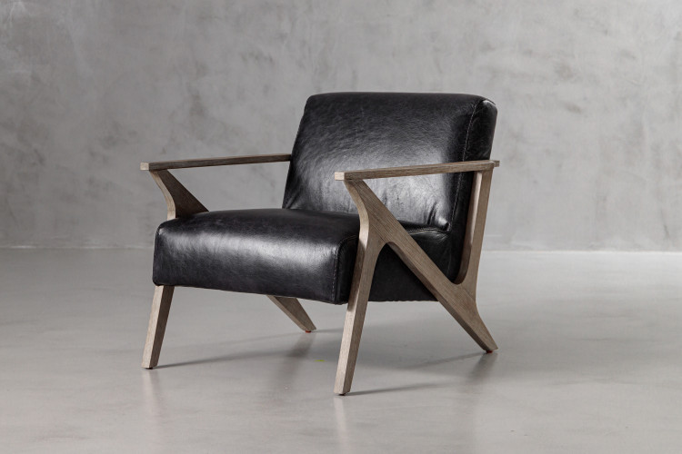 Demo - Melrose Leather Armchair - Black Demo Clearance - 1