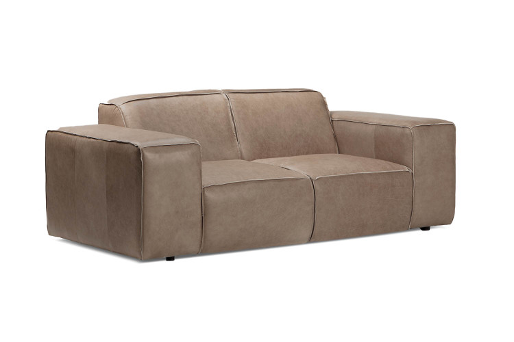 Demo - Jagger 2 Seater Leather Couch-Smoke Demo Clearance - 3