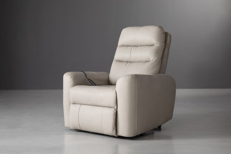 Prescott Leather Motion Lift Recliner - Taupe Single Recliners - 1